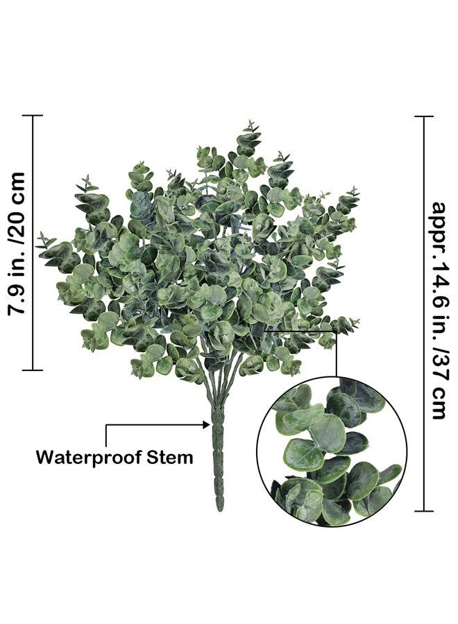 Supla 3 Pcs Realistic Eucalyptus Leaves Bushes Artificial Greenery Stems Faux Eucalyptus Branches in Grey Green 14.6" Tall for Vase Bouquets Wreath Garland Floral Crafts Centerpiece Table Decorations - Image 2