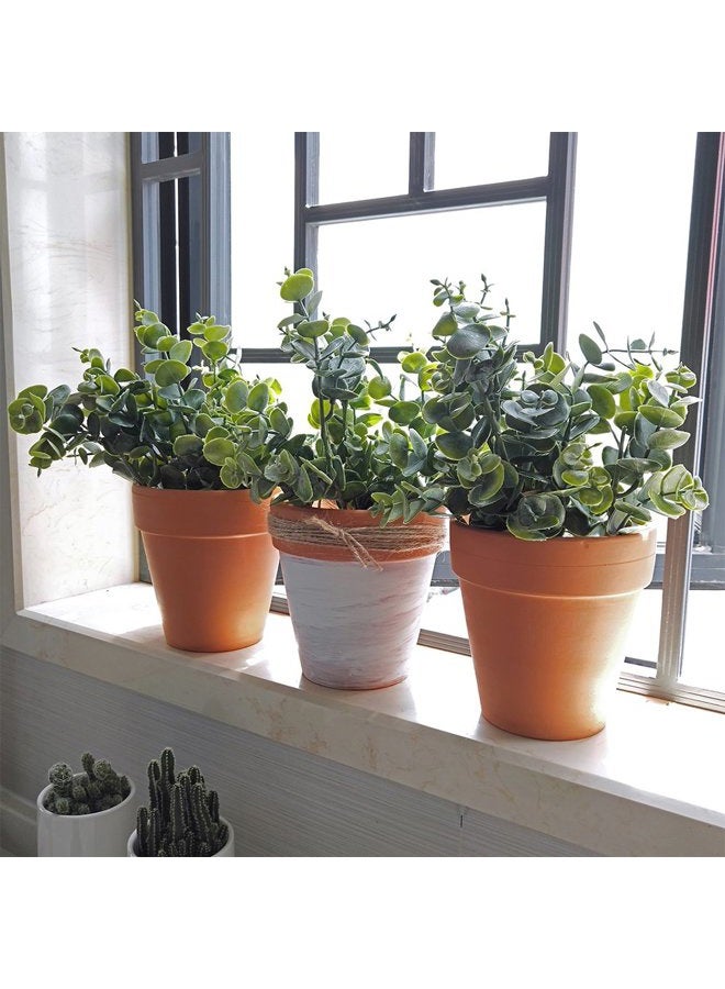 Supla 3 Pcs Realistic Eucalyptus Leaves Bushes Artificial Greenery Stems Faux Eucalyptus Branches in Grey Green 14.6" Tall for Vase Bouquets Wreath Garland Floral Crafts Centerpiece Table Decorations - Image 3