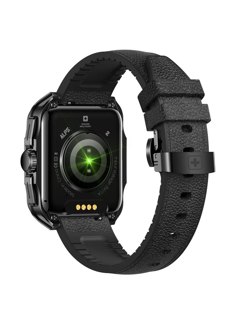 Swiss Military Alps 2 Smartwatch with Call Features, Music Playback, 1000 Songs Storage, IP67, Fitness & Health, Magnetic Charging, 7-12 Days Battery Life, iOS/Android Compatible - Gun Metal Black - pzsku/Z76A8A0ABE556C0B97033Z/45/_/1699943588/3c094cd5-b608-478f-b6d4-ae2d9ede6960