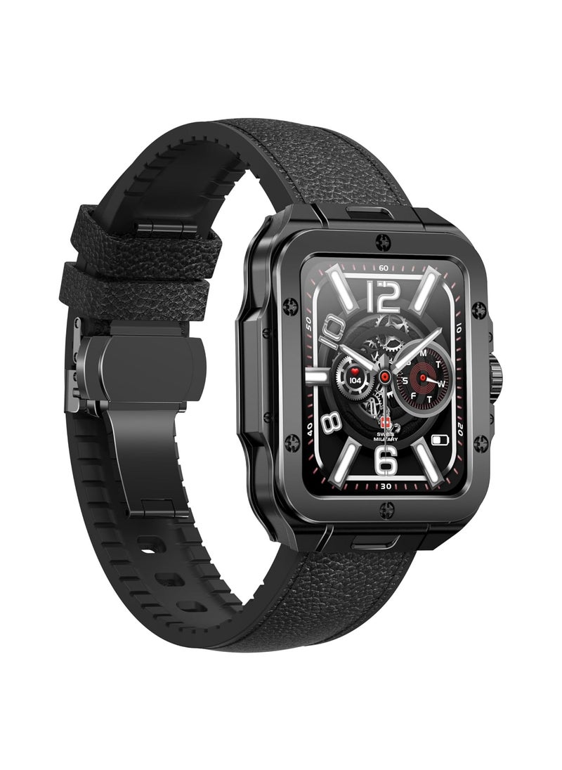 Swiss Military Alps 2 Smartwatch with Call Features, Music Playback, 1000 Songs Storage, IP67, Fitness & Health, Magnetic Charging, 7-12 Days Battery Life, iOS/Android Compatible - Gun Metal Black - pzsku/Z76A8A0ABE556C0B97033Z/45/_/1699943589/f4192ee4-944d-4cd6-91de-1bae1dea3050
