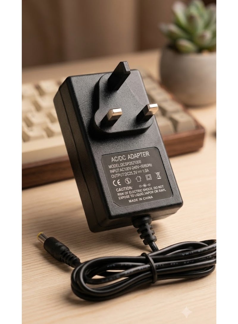 Universal 25.2V 1A AC-DC Power Adapter for Battery Charging - Image 1