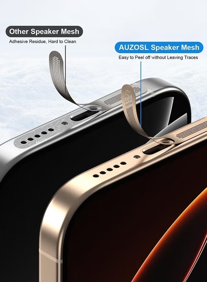 USB C Dust Plug, Phone Speaker Mesh and Anti Dust Port Cover, Phone Accessories for iPhone 16/16 Plus/16 Pro/iPhone 15/15 Pro Phone Speaker Dust Cover with Cleaning Brush & Clean Alcohol Pack (Gold) - Image 3