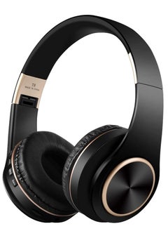 X spring Bluetooth Headphones Over Ear Foldable Wireless Headphones Hi Fi Stereo Bluetooth 5.0 Headset Built In Microphone Suitable For Cellphone Work Pc Black  - Image 1