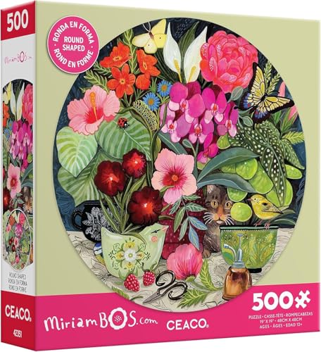 Ceaco Miriam Bos Patiently Waiting 500 Piece Round Jigsaw Puzzle - Image 1