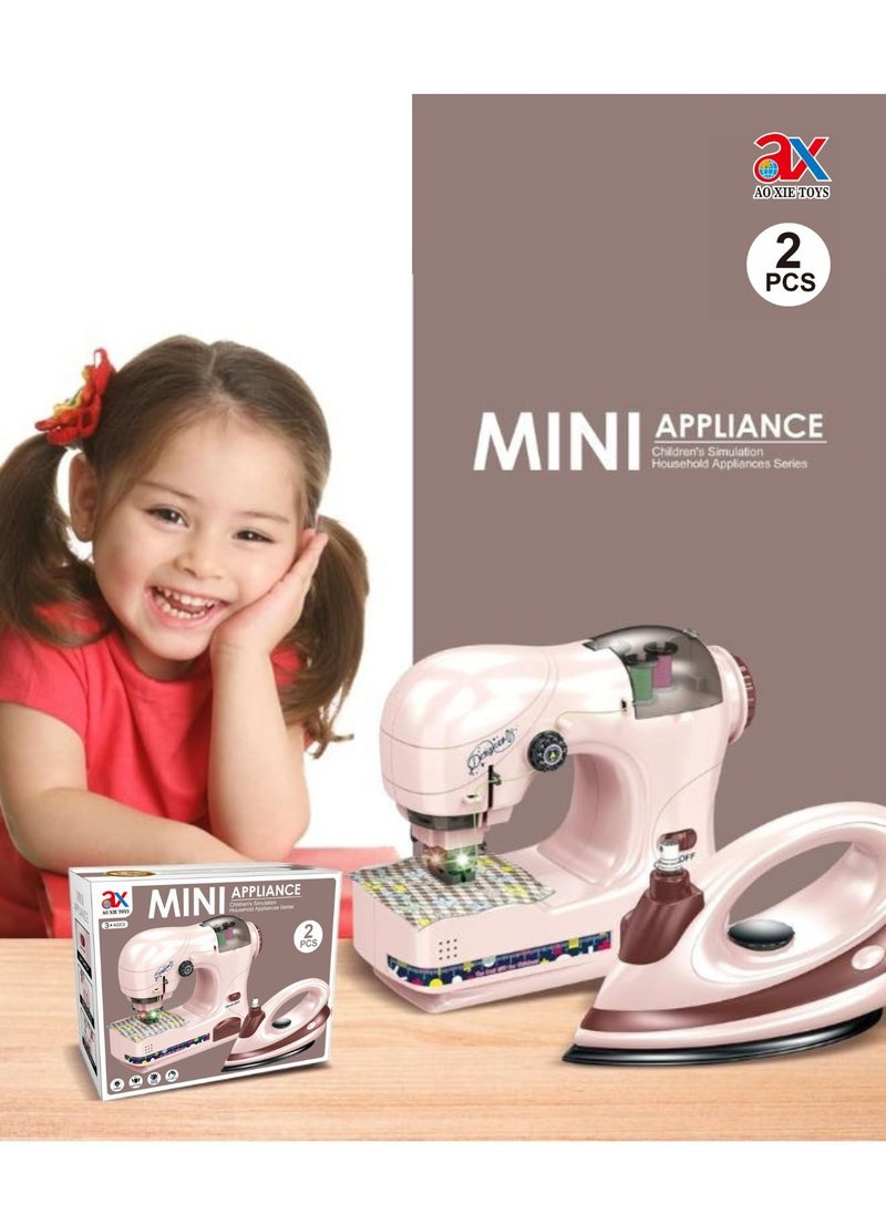 Mini Household Appliance Electric Sewing Machine & Iron Set, Pretend Play Toy for Kids Ages 3+ - pzsku/Z76A8C1DECB7F11D64227Z/45/_/1727161805/051be968-3d1b-48b1-85a6-a042bb99d721