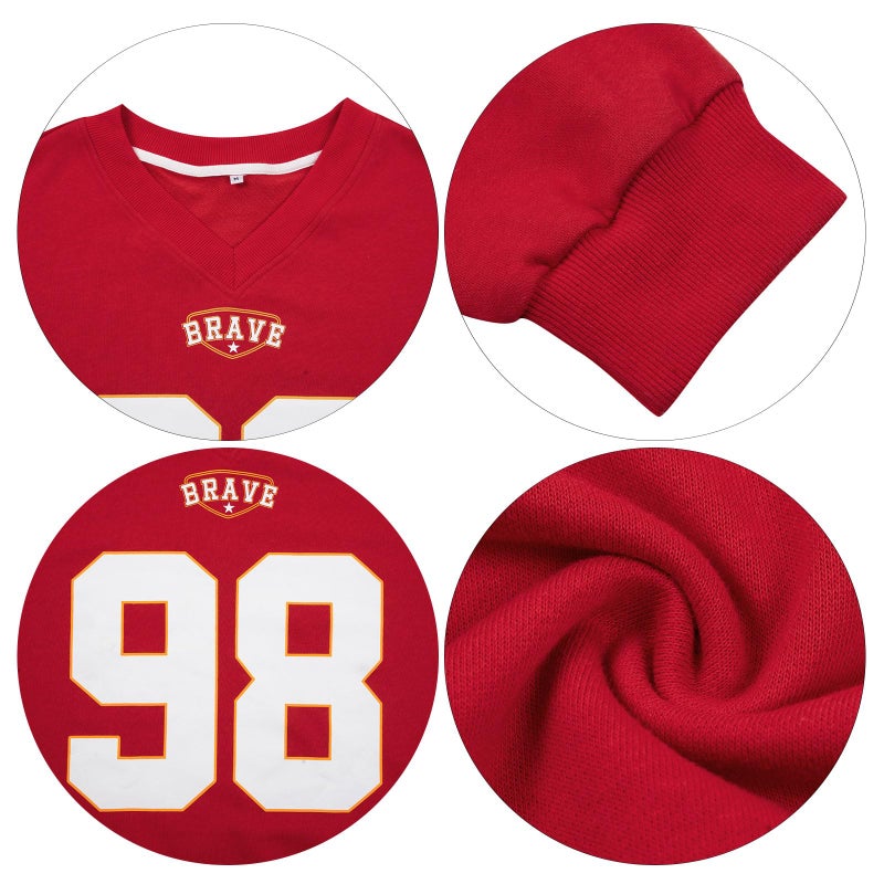 MYHALF Jersey Shirts for Women Cute Number Graphic Sweatshirts V Neck Tshirt Casual Y2k Streetwear Long Sleeve Tops - Image 5