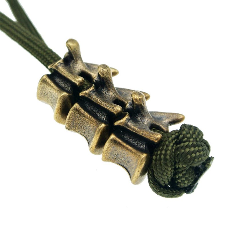 KMOATIM Antique Brass 3PCS Vertebra Paracord BeadsEDC Charms Pendant for  Tools Lanyard Cord Bead Stopper Bracelet Keychains DIY Metal Accessories Retro Gold