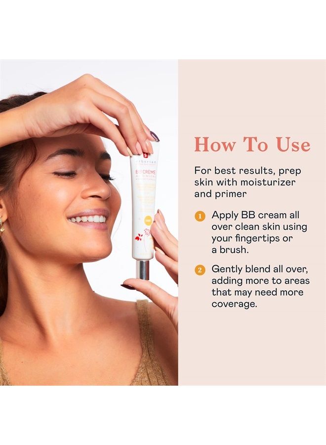 erborian BB Cream with Ginseng, Tan (Dore) - Lightweight Buildable Coverage with SPF 20 & Ultra-Soft Matte Finish Minimizes Pores, Blemishes & Imperfections - Korean Face Makeup & Skincare - 0.5 Oz - Image 2
