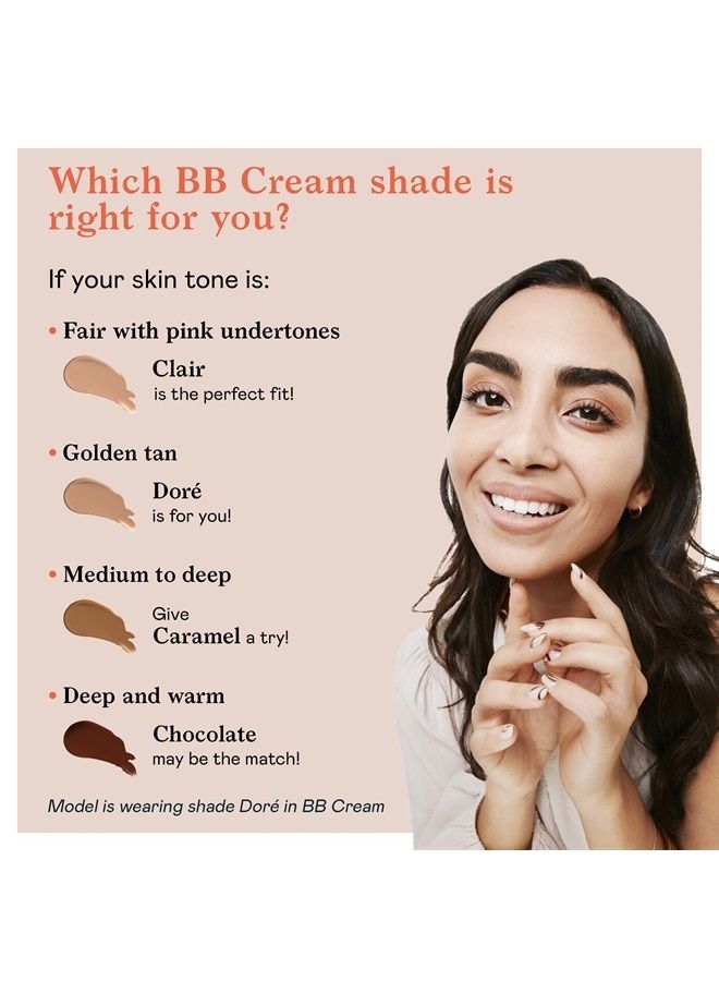 erborian BB Cream with Ginseng, Tan (Dore) - Lightweight Buildable Coverage with SPF 20 & Ultra-Soft Matte Finish Minimizes Pores, Blemishes & Imperfections - Korean Face Makeup & Skincare - 0.5 Oz - Image 1