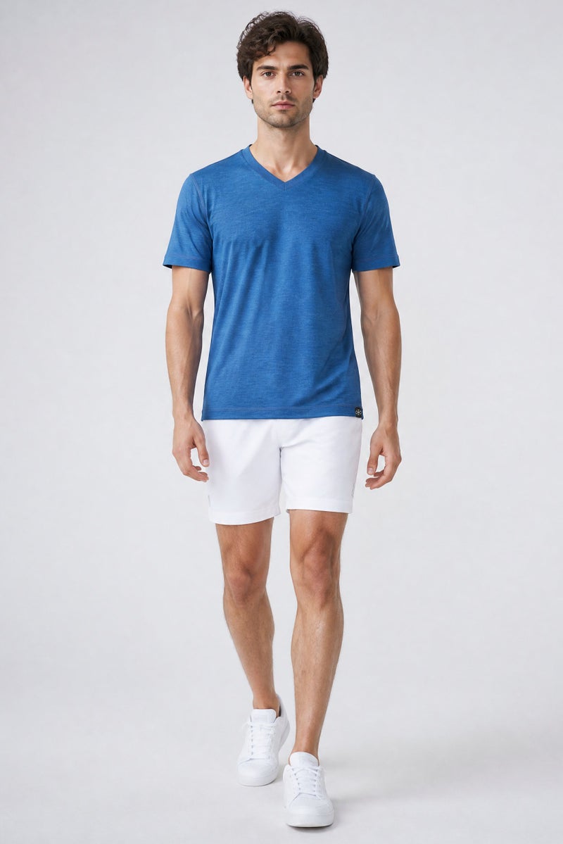 Gaiam Men Slim Fit Short Sleeve Training T-Shirt, Heather Blue - Image 4