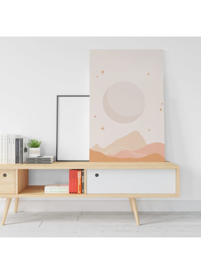 Home Gallery Circular geometric shape of the moon printed canvas wall art 120x80 cm - Image 2