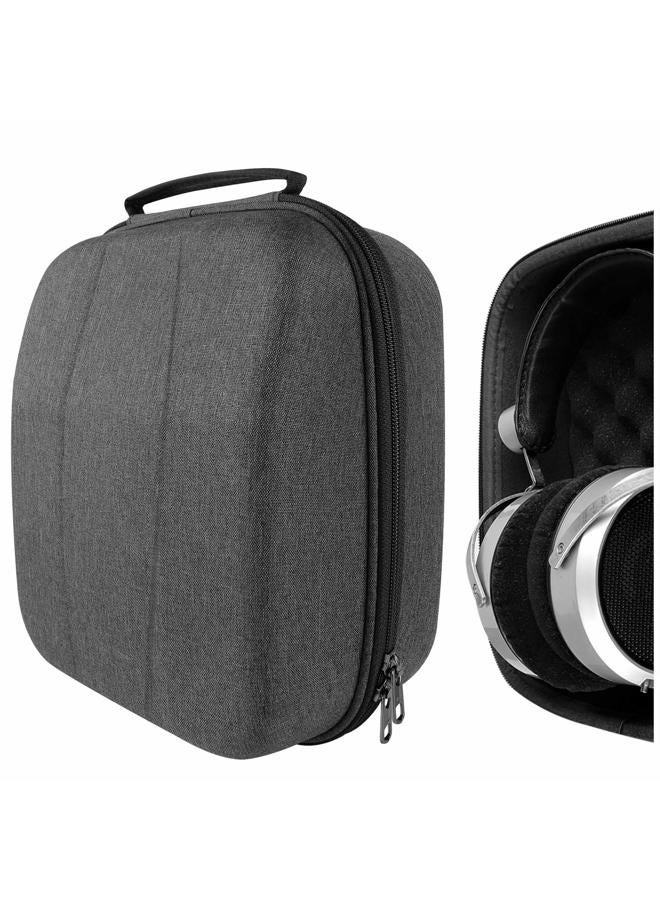 Geekria Shield Case for Large-Sized Over-Ear Headphones, Replacement Hard Shell Travel Carrying Bag with Cable Storage, Compatible with HiFiMAN HE 6se, HE 1000 Headsets (Dark Grey) - Image 1