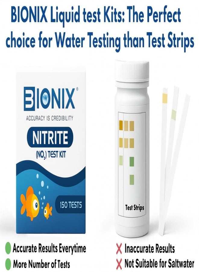 BIONIX Nitrite Test Kit for Water Quality Testing, Fresh & Salt Water (150 Test) - Image 3