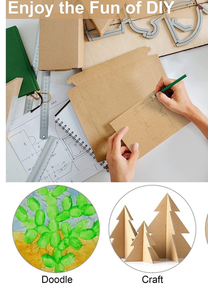 كرافت ماجيك عبوة من 5 قطع من الورق المقوى المموج بحجم A3 (297 × 420 مم) للبريد، مصنوعة من ورق كرافت، وإضافات تغليف مسطحة للشحن والبريد والفنون والحرف اليدوية - Image 5