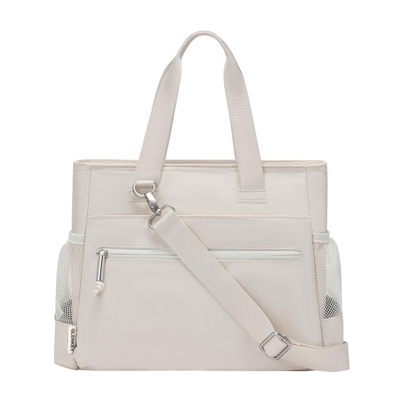 GLENKEY Insulated Lunch Box Lunch Bag Tote - Large Leakproof Cooler Bags for Women - Soft Lunchbox for Adults Work Shift Picnic Travel Cream 10L - Image 1