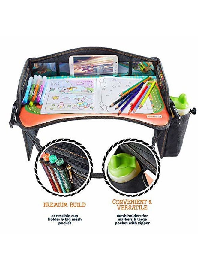 Coolmum Travel Tray - Ideal as Kids Travel Tray - Toddler Travel Tray & Baby Stroller Tray - Travel Activity Tray & Play Tray - Baby Snack Tray & Kid's Car Seat Tray - Play Table (Premium Black) - Image 4