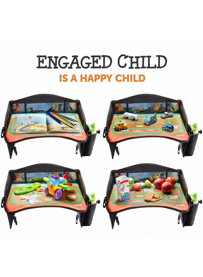 Coolmum Travel Tray - Ideal as Kids Travel Tray - Toddler Travel Tray & Baby Stroller Tray - Travel Activity Tray & Play Tray - Baby Snack Tray & Kid's Car Seat Tray - Play Table (Premium Black) - Image 5