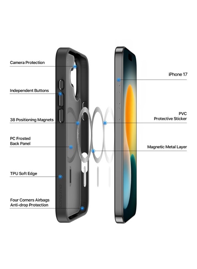 DUX DUCIS Magnetic Shockproof Case for iPhone 17, MagSafe Compatible, Sweat-Resistant & Anti-Fingerprint Translucent Protective Case - Image 3