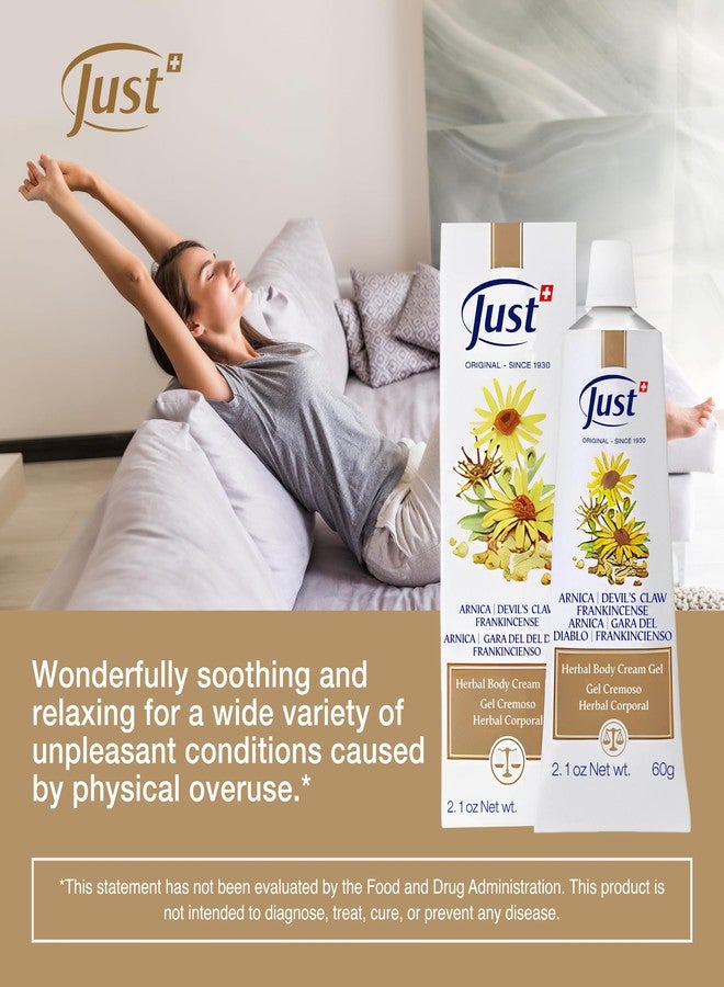 SwissJust Swiss Just Arnica Gel, Arnica Creamy Gel 60g. Arnica Cream w/Devils Claw & Frankincense Oil. A Gentle Massage Cream on Wrists, Fingers, Knees, Ankles, Joints, Waist, Neck, and Back. - Image 5