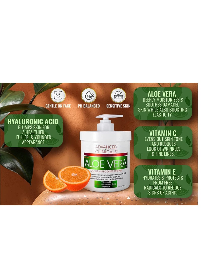 Advanced Clinicals Aloe Vera Soothe Recover Cream 454g - Image 2