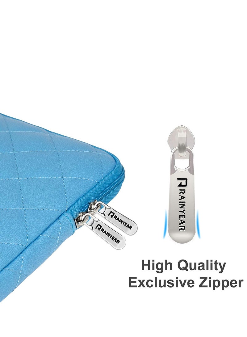 Excefore 13 Inch Laptop Bag, PU Leather Laptop Case Compatible with Compatible with New 13.6" M2 A2681 13.3 A2338 MacBook Air Pro M1 A2337 A2159 A2179 A2251 A2289, Computer Bag (Blue) - Image 4