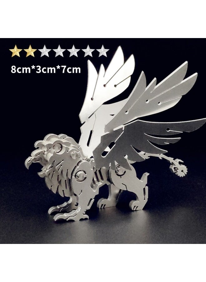 Generic - Steel Warcraft Nine-tailed Fox 3d Metal Assembly Model Puzzle Mechanical Assembly Handmade Difficulty Children's Creative Toys-Color:[gryphon] Diy/finished Product Please Note - Image 1