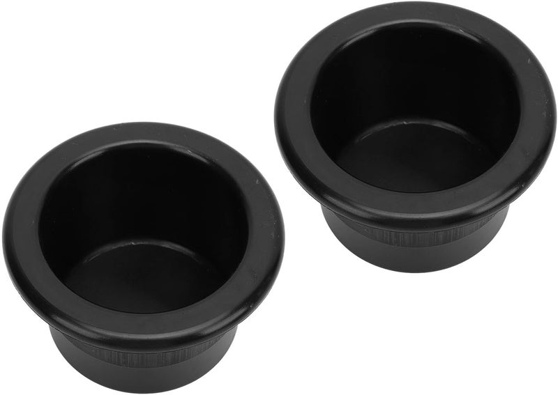 Asixxsix Plastic Cup Holder Insert, 2PCS 2.7inch Deep Design Drink Holder for Sofa Recliner Boat Rv Couch Car Truck Poker Table, Black - Image 1