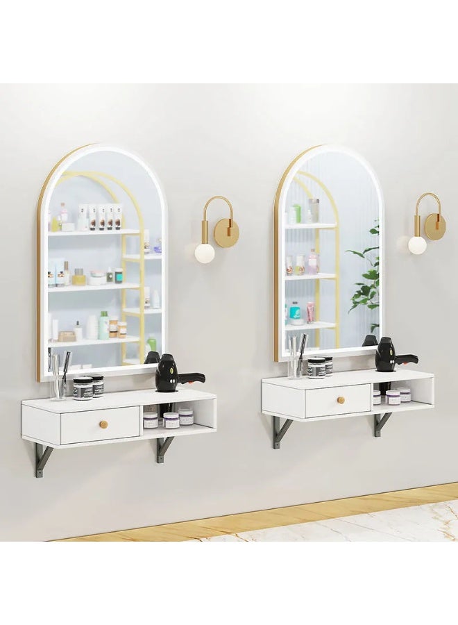 Tool cabinet, storage rack, multi-functional internet-famous wall cabinet, hair salon storage cabinet, wall-mounted mirror table - Image 1