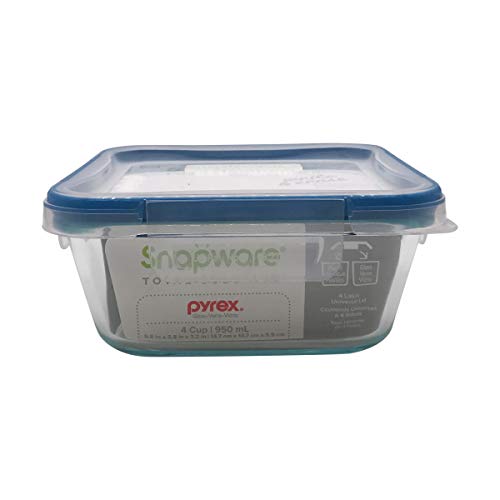 Snapware 4-Cup Total Solution Square Food Storage Container, Glass, Clear (1109304) - Image 1