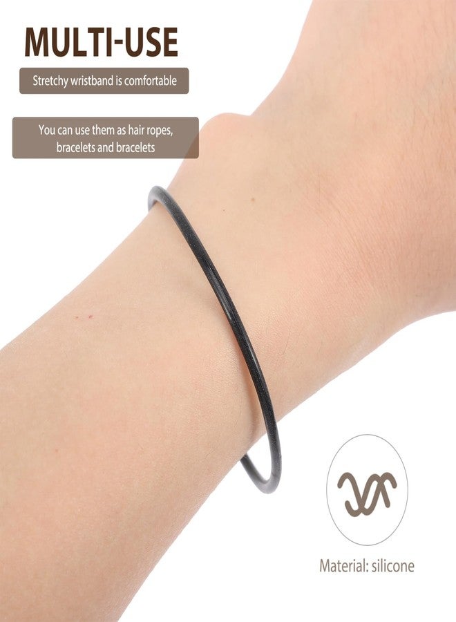NUOBESTY نوبيستي 10 قطع أساور جيللي سيليكون سوداء - أساور مطاطية مرنة للفعاليات والحفلات والاستخدام اليومي - تصميم مريح ومرن - Image 5