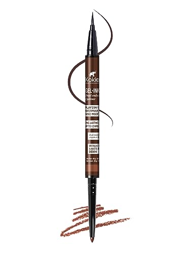 Kokie Gel Ink Dual Ended Eyeliner Matallic CopperMatte Brown