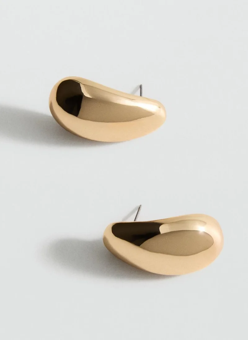 MANGO Oval volume earrings