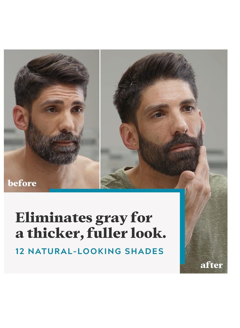 Just For Men Just For Men Mustache & Beard, Beard Dye for Men with Brush Included for Easy Application, With Biotin Aloe and Coconut Oil for Healthy Facial Hair - Dark Brown, M-45, Pack of 1 - Image 2