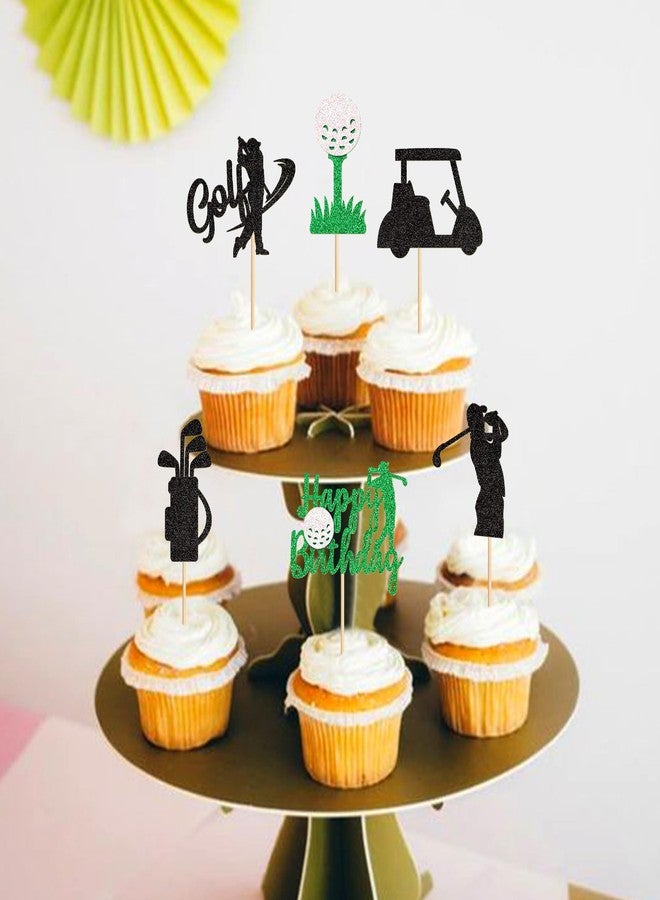 Ercadio 24 PCS Golf Cupcake Toppers Golf Theme Cake Picks for Golf Sports Player Theme Baby Shower Kids Birthday Party Cake Decorations Supplies - Image 3