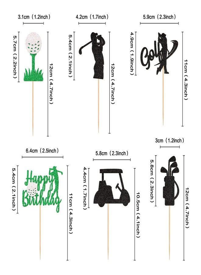 Ercadio 24 PCS Golf Cupcake Toppers Golf Theme Cake Picks for Golf Sports Player Theme Baby Shower Kids Birthday Party Cake Decorations Supplies - Image 2