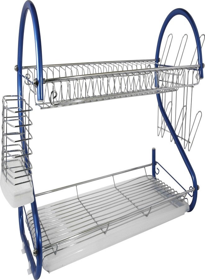 Better Chef B079ZN6FBT DR-226B, 22-Inch, 2-Tier, Chrome Plated Dishrack (Blue)