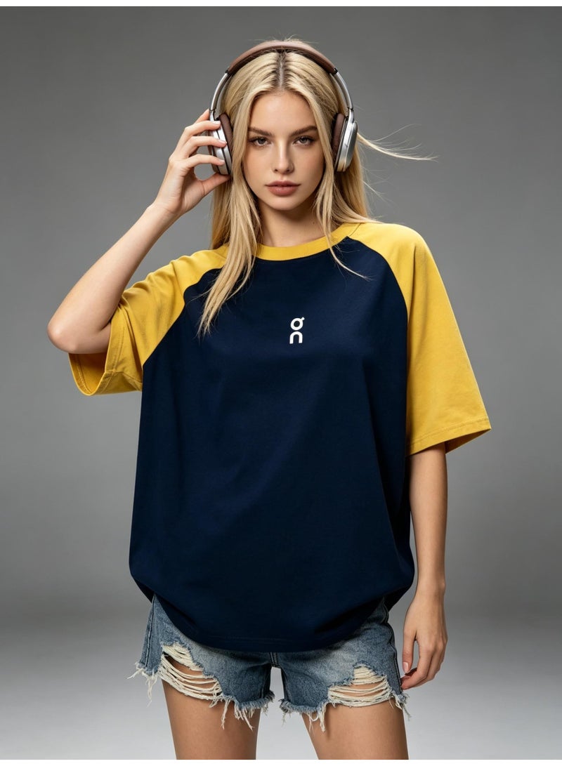 اون راننج On Running Shoulder-inserted couple's summer contrast stitching loose short-sleeved T-shirt for men and women - Image 2