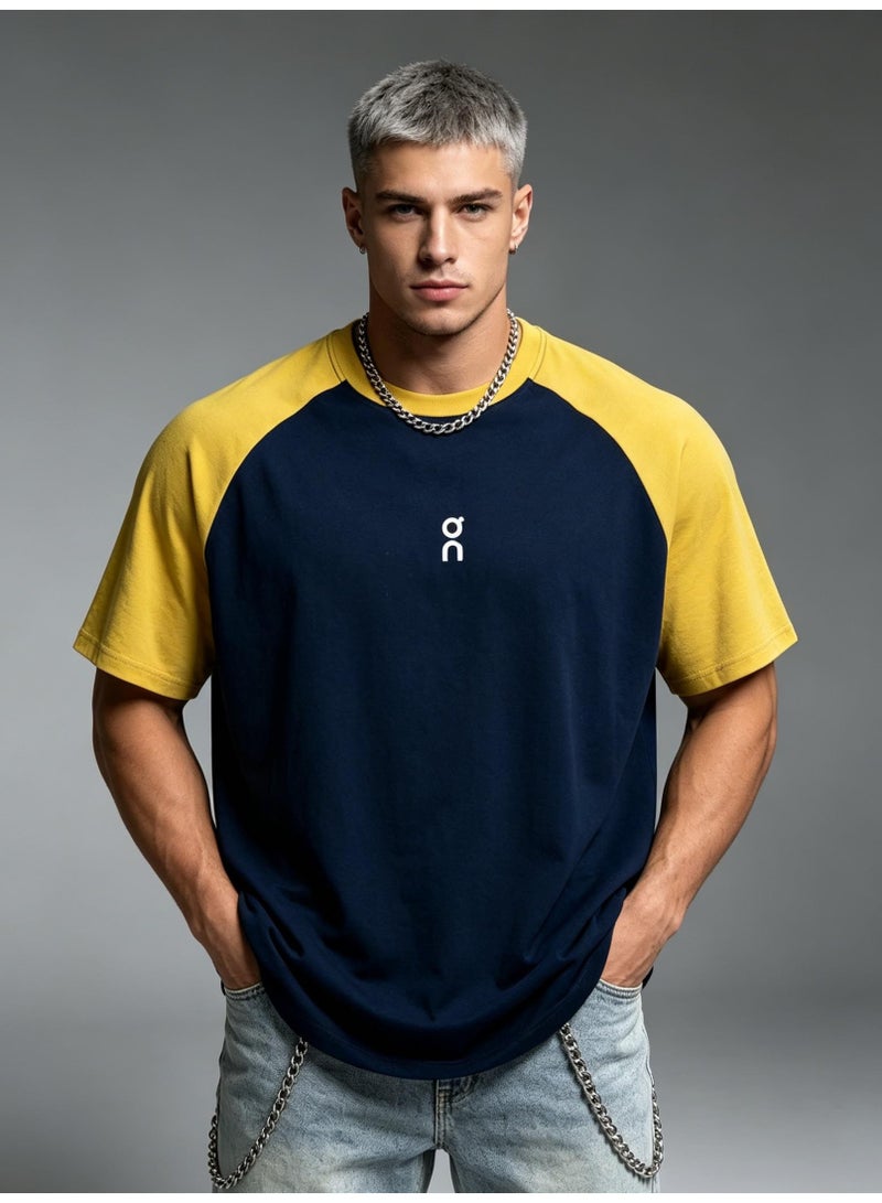 اون راننج On Running Shoulder-inserted couple's summer contrast stitching loose short-sleeved T-shirt for men and women - Image 1