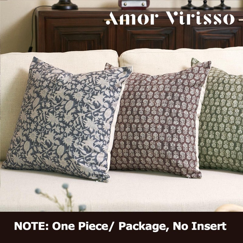 Amor Virisso Floral Pillow Covers 24x24 Couch Pillows for Living Room Decorative Throw Pillow Covers Accent Farmhouse Neutral Pillow Covers 1PC, Dark Brown - Image 4