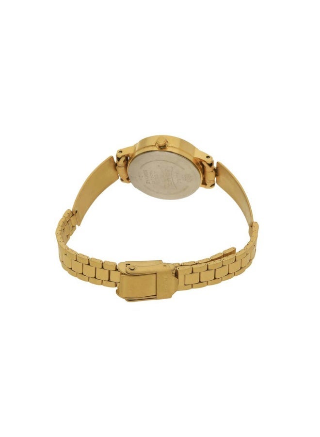 Sonata ساعة أنالوج نسائية 8096YM04 - قرص أبيض، حزام من الفولاذ المقاوم للصدأ بلون الذهب، حركة كوارتز، مقاومة للماء حتى 3 ATM - Image 3