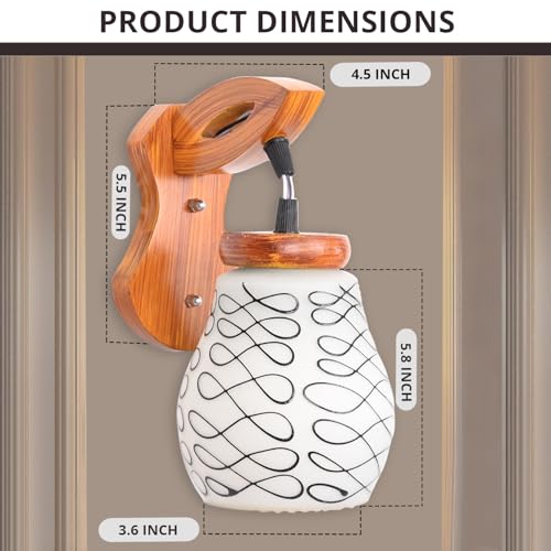 GIGAWATTS Wall Lamp Decorative Light for Home Décor, Fancy Indoor Outdoor Wall Light, Hanging Sconce Lamp for Bedroom, Living Room, Hall, Modern Wall Lighting Fixture (1Pc, Without Bulb, WL523) - Image 2