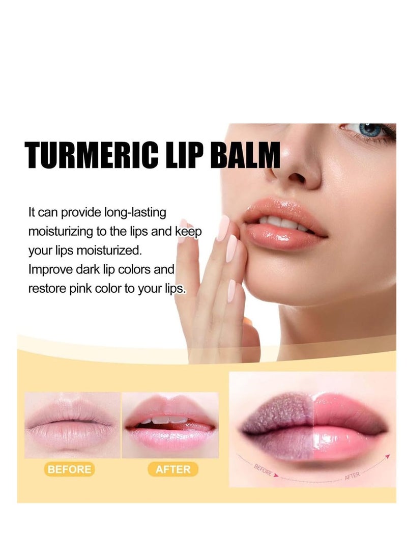 إيلهو مرطب الشفاه الكركم, تفتيح الشفاه للشفاه الداكنة, كريم مرطب للعناية بالشفاه يدوم طويلا, يزيل الجلد الميت, يغذي ويصلح الشفاه المتشققة, قناع شفاه طبيعي 5g - Image 2