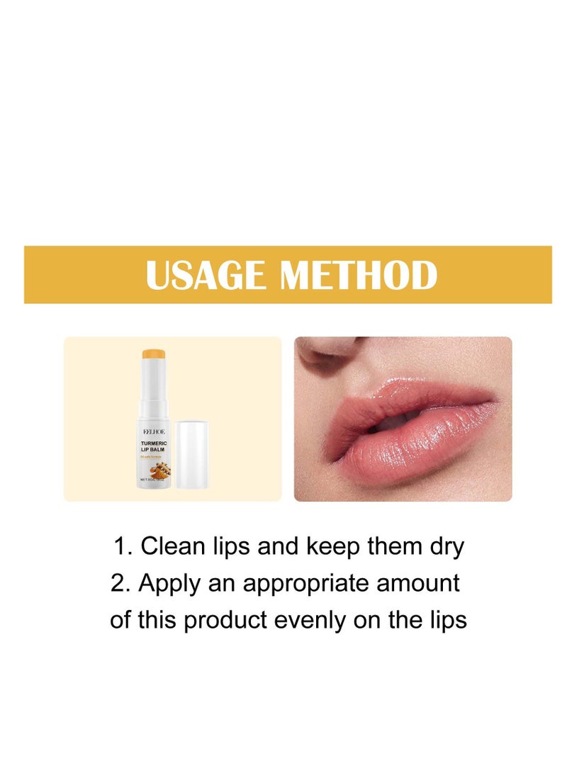 إيلهو مرطب الشفاه الكركم, تفتيح الشفاه للشفاه الداكنة, كريم مرطب للعناية بالشفاه يدوم طويلا, يزيل الجلد الميت, يغذي ويصلح الشفاه المتشققة, قناع شفاه طبيعي 5g - Image 5