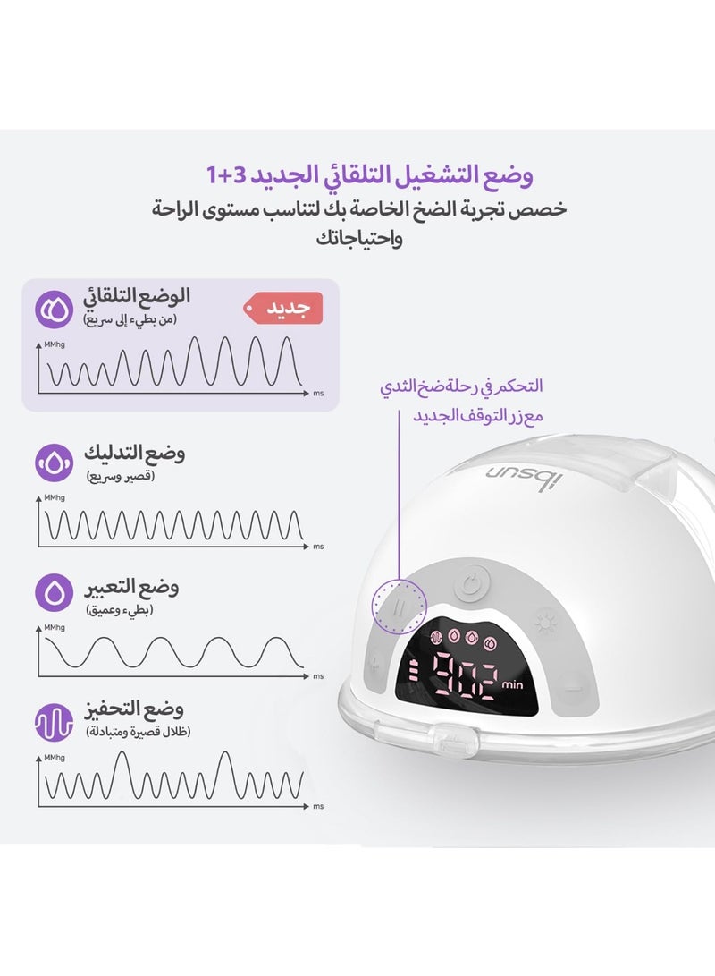ibsun Hands Free Breast Pump, Wearable Electric Breast Pump 4 Modes 9 Levels with 19/21MM Silicone valve - Image 3