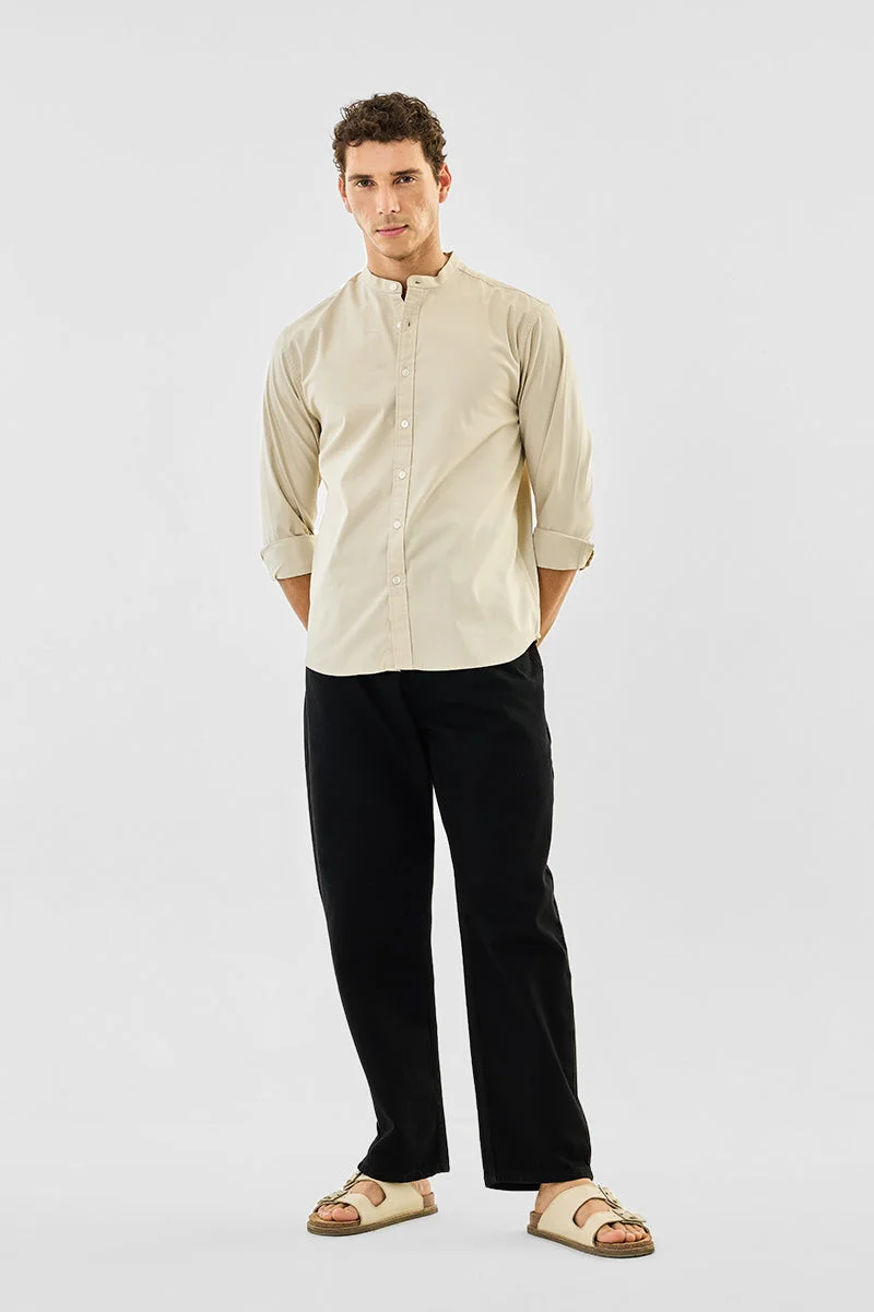SNITCH Regular Fit Chinese Collar Oxford Shirt