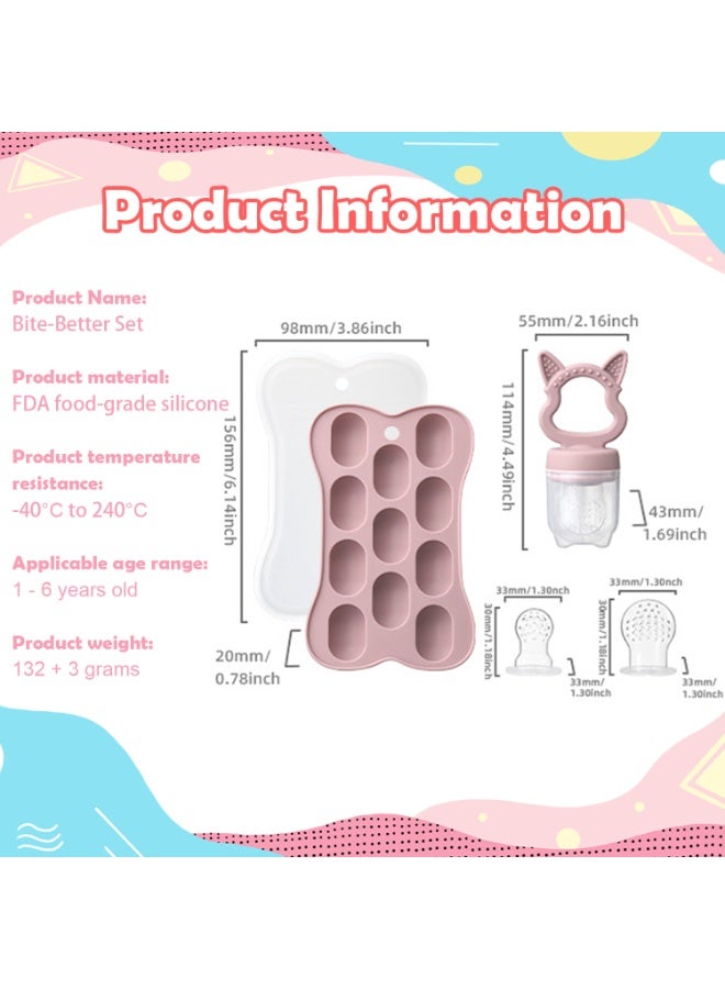 DMG TECH Baby Food Feeder Set, Baby Food,Breastmilk Popsicle Molds for Baby Teething Relief, Toddler Pacifier, Silicone Baby Food Freezer Tray Storage Containers,BPA Free,Dishwasher Safe,3 Month+ - Image 3