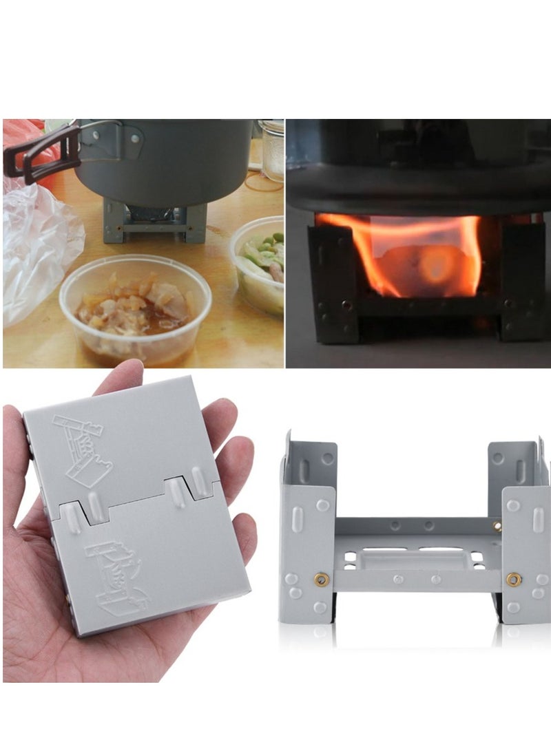 Excefore Compact Camping Cooktop, Camp Stove Windshield, 2Pcs Solid Fuel Tablet Pocket Stove, Lightweight Compact Camping Stove Windscreen, 9.5 x 7.5 x 5.5cm/3.7 x 3.0 x 2.2in  - Image 5