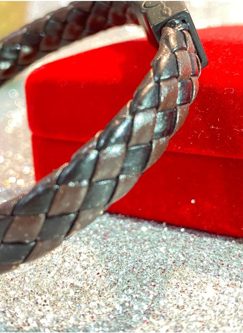LAOONT - Multicolor Braided Leather Bracelet for Men - Image 1