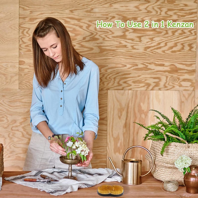 Tinsky Sun and Moon Ikebana Kenzan Round Flower Arrangers Frog Flower Fixed Tools Japanese Flower Holder Floral Arrangement Pin for Flower Arrangement Vase, Plant Fixation, Plant Decoration - Image 2