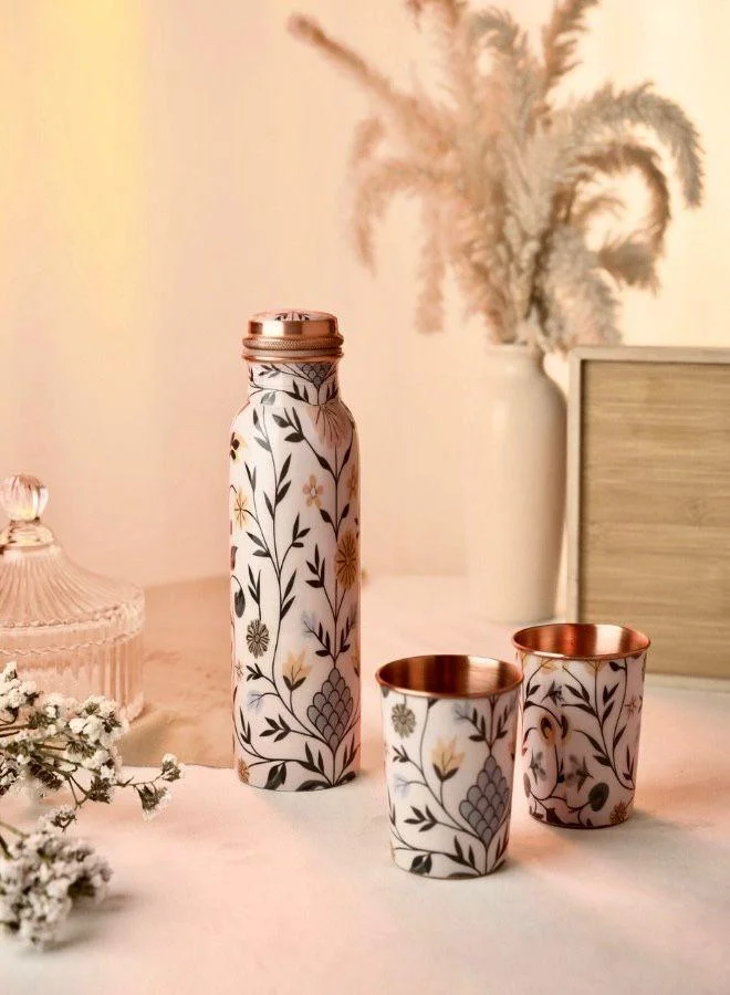 Casa Quesera Elevate your hydration experience with this beautifully handmade copper bottle and glasses set, crafted for both style and wellness. Known for its natural antibacterial properties and ability to keep water fresh and cool, copper drinkware is perfect for daily use or special occasions. This elegant set features a durable, polished copper bottle paired with matching glasses, making it ideal for serving guests or gifting at weddings and housewarmings. Combining traditional craftsmanship with modern design, it’s a must-have for those who appreciate health benefits and timeless elegance in their kitchen or dining space.